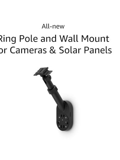 All-New Ring Pole and Wall Mount for Cameras and Solar Panels, Black