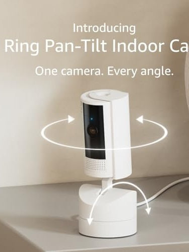 Ring Pan-Tilt Indoor Cam | See all around with 360° pan coverage, HD video, plus Two-Way Talk (2024 release) | White