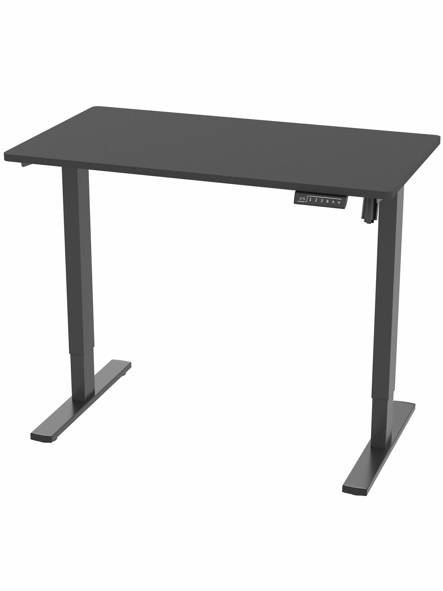 VIVO Electric 43 x 24 inch Standing Desk Workstation, Memory Controller Height Adjustment, 1B Series, One-Piece Black Top, Black Frame, DESK-KIT-1B4B