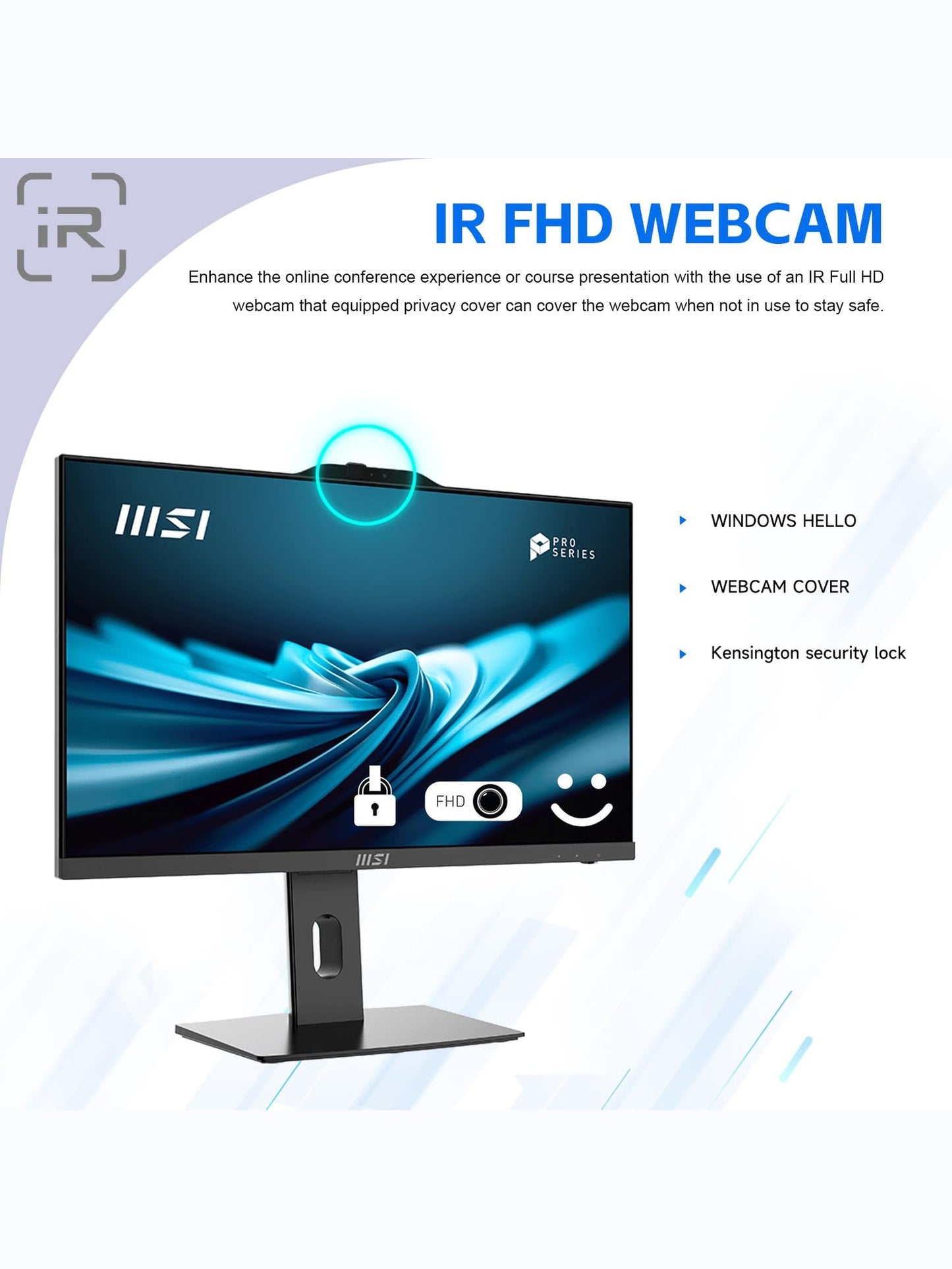MSI Pro 23.8" FHD 100Hz Intel i5-14400 Business AI AIO Desktop, 32GB RAM, 1TB SSD, Adjustable Height & Angle, Webcam, Mountable Design, Bundle with Thunderobot ML101 Wireless Mouse