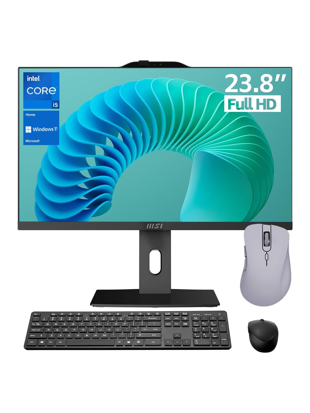 MSI Pro 23.8" FHD 100Hz Intel i5-14400 Business AI AIO Desktop, 32GB RAM, 1TB SSD, Adjustable Height & Angle, Webcam, Mountable Design, Bundle with Thunderobot ML101 Wireless Mouse