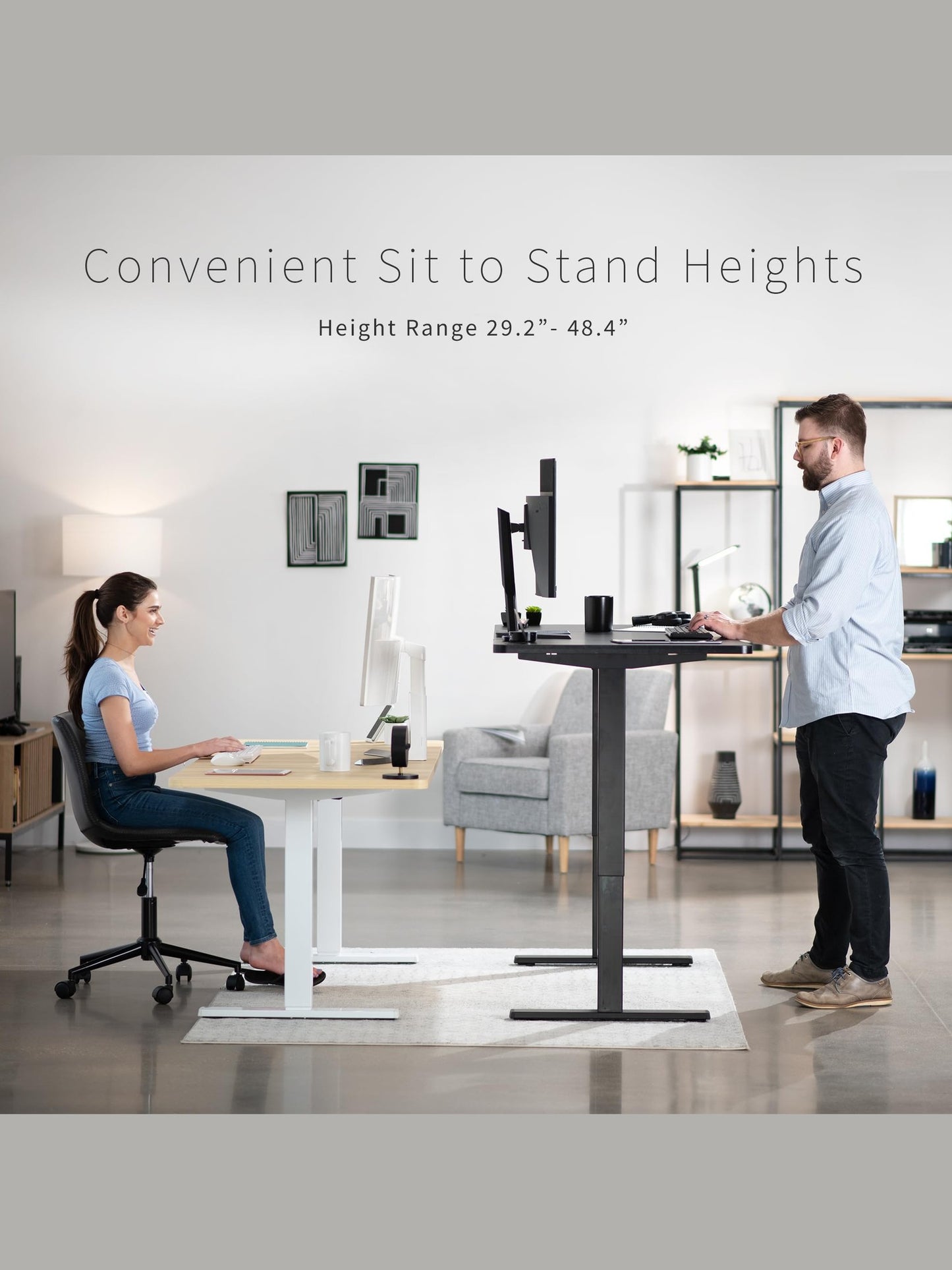 VIVO Electric 71 x 30 inch Standing Desk Workstation, Memory Controller Height Adjustment, 1B Series, White Top White Frame, DESK-KIT-1W7W