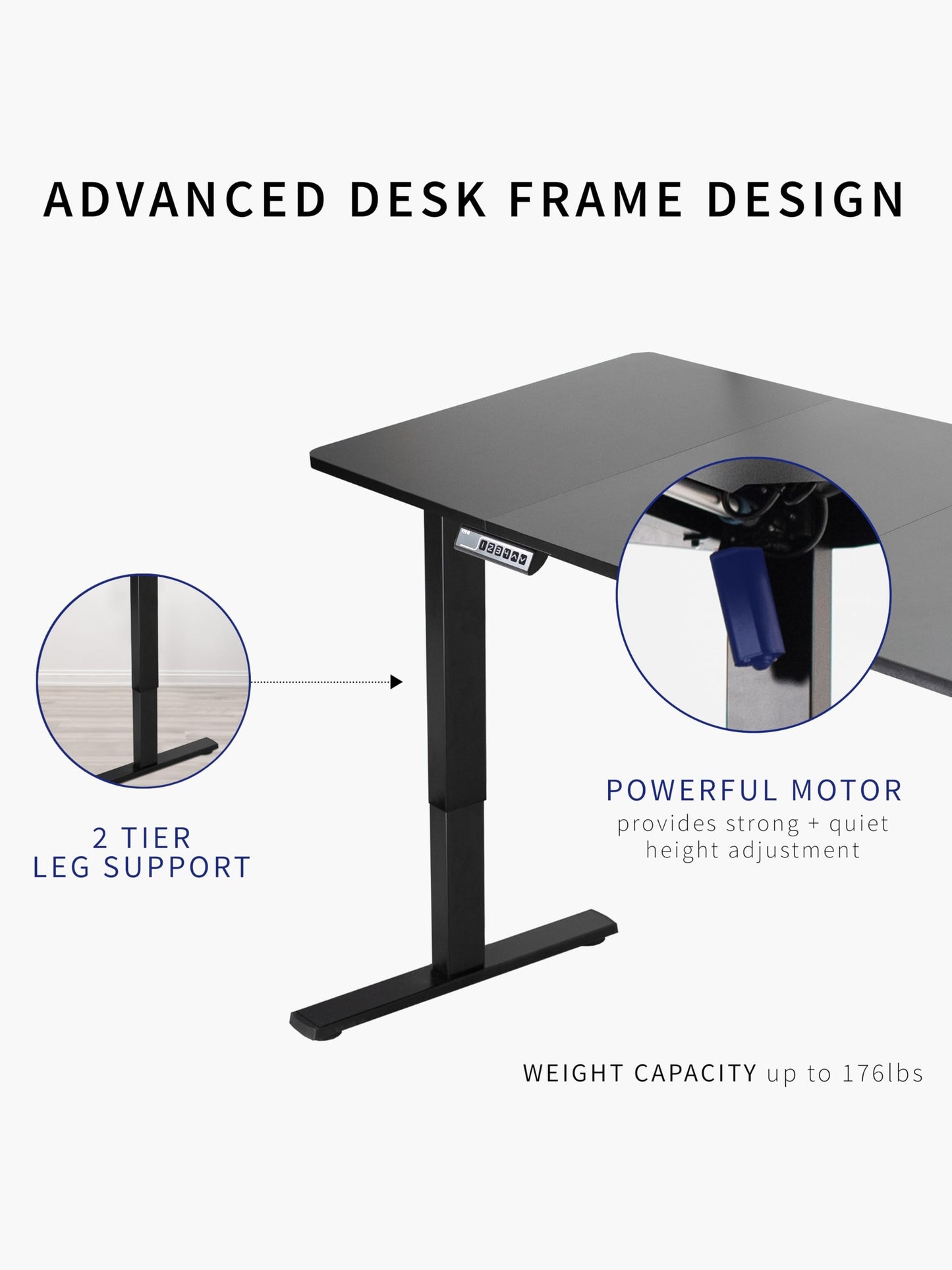 VIVO Electric 60 x 30 inch Standing Desk Workstation, Memory Controller Height Adjustment, 1B Series, White Top White Frame, DESK-KIT-1W6W-30