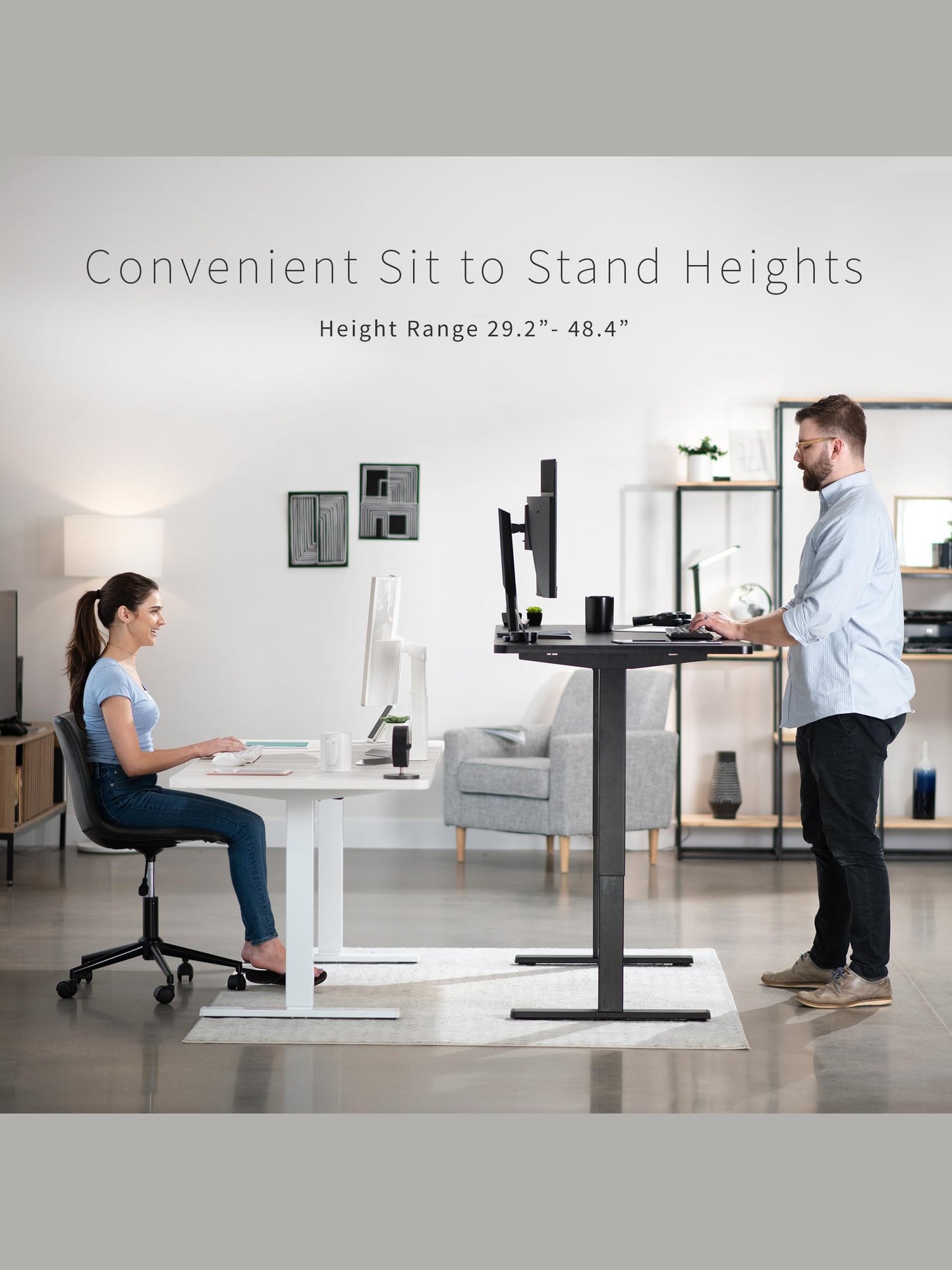 VIVO Electric 60 x 30 inch Standing Desk Workstation, Memory Controller Height Adjustment, 1B Series, White Top White Frame, DESK-KIT-1W6W-30