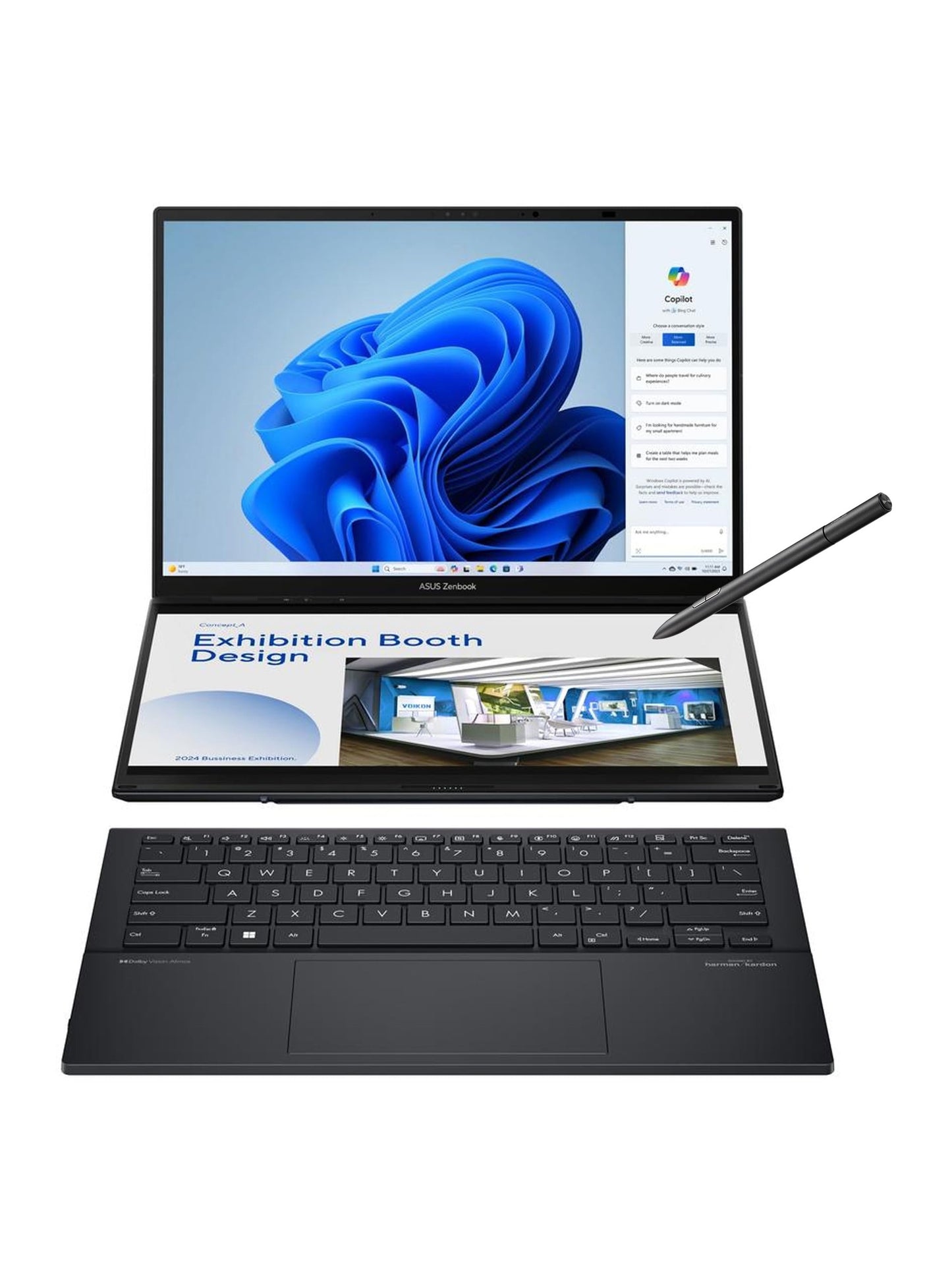 ASUS Zenbook DUO Dual 14" OLED 3K 120Hz Touchscreen Laptop Intel Core Ultra 9 285H 32GB RAM 1TB SSD Inkwell Gray
