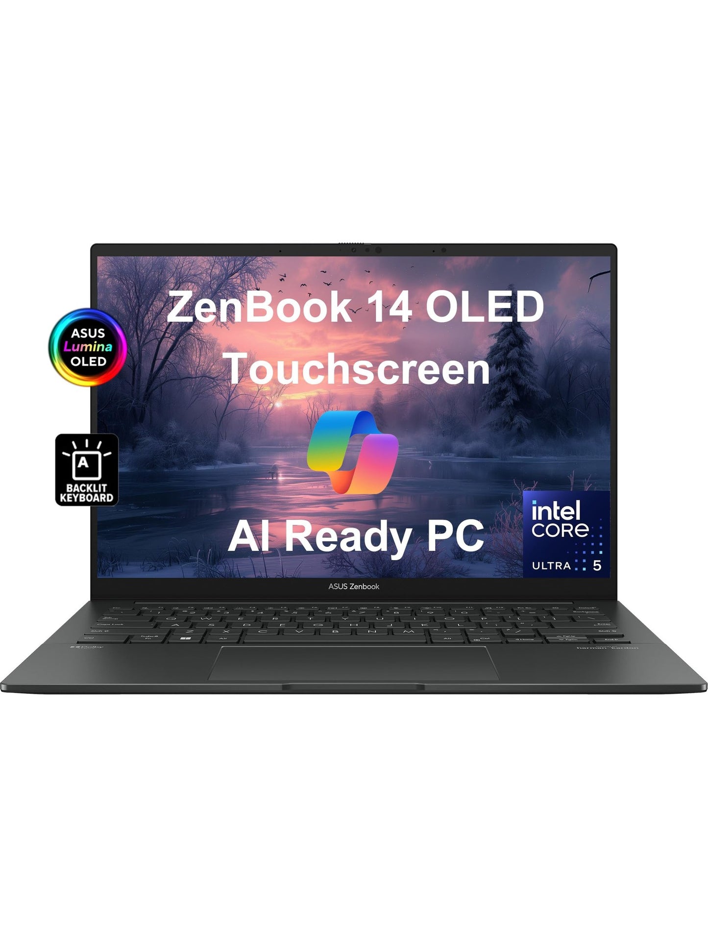 Asus ZenBook 14 OLED Q415 Business Laptop (14" FHD+ Touchscreen, 14-Core Ultra 5 125H (> i7-1360P), 8GB DDR5 RAM, 1TB SSD) AI PC, 15-Hr Long Battery Life, FHD Webcam, Win 11 Home w/AI Copilot