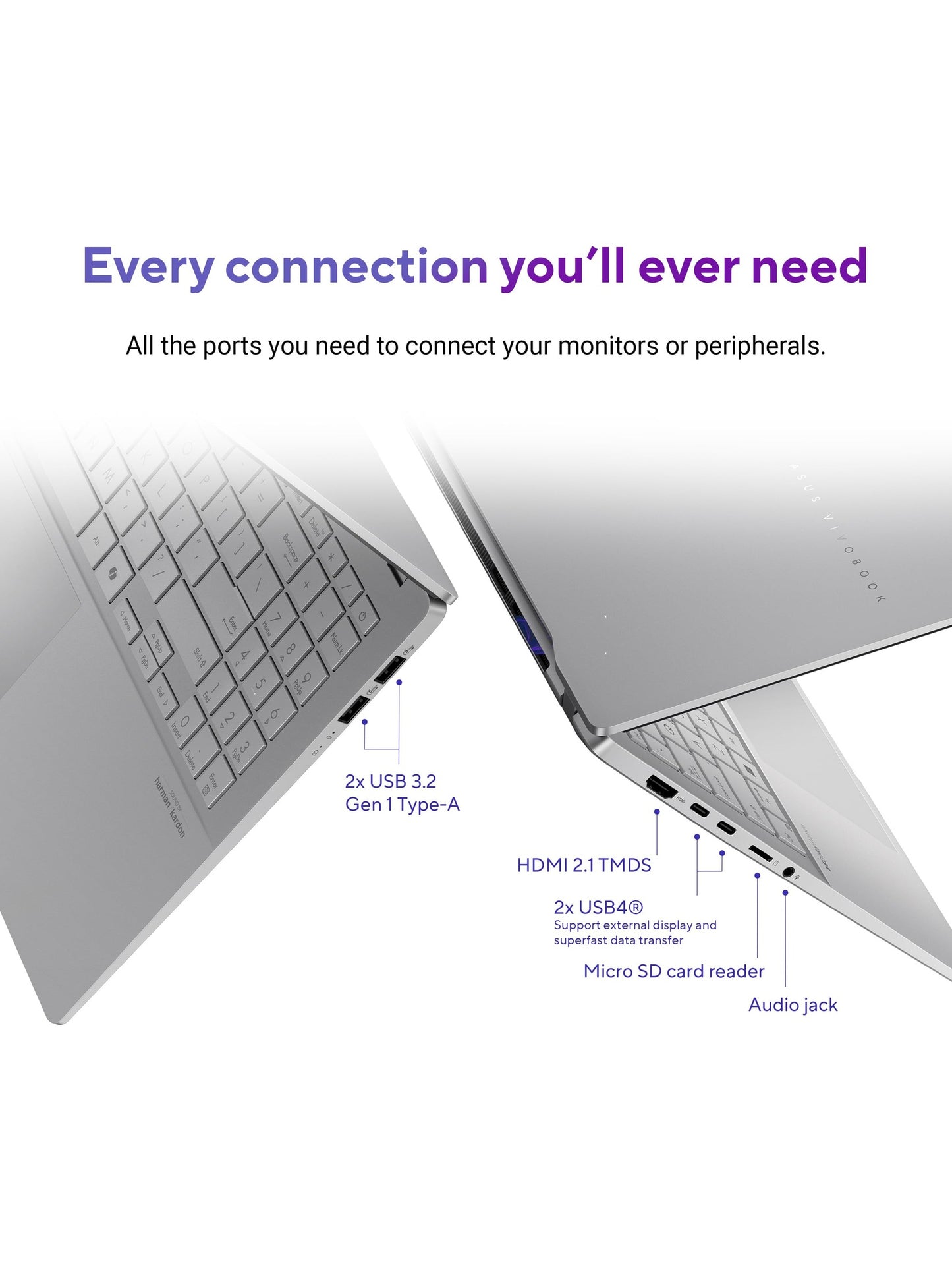 ASUS Vivobook S 15 Laptop; Copilot+ PC, 15.6” 3K 120Hz OLED Display, Qualcomm Snapdragon X Elite X1E-78-100 12-Core Processor, 16GB RAM, 1TB SSD, Windows 11 Home, Cool Silver, S5507QAD-PS96
