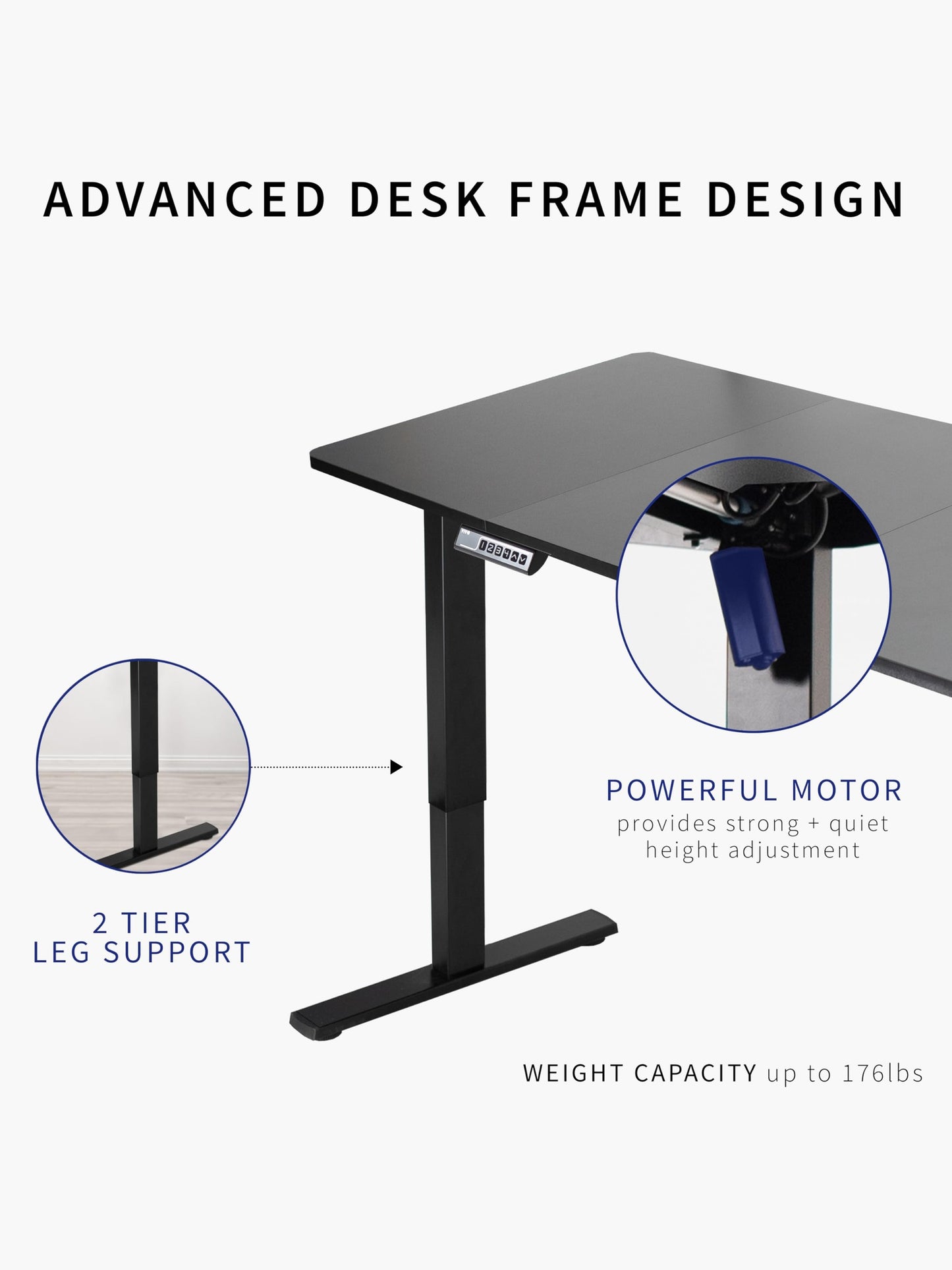 VIVO Electric 71 x 30 inch Standing Desk Workstation, Memory Controller Height Adjustment, 1B Series, White Top White Frame, DESK-KIT-1W7W