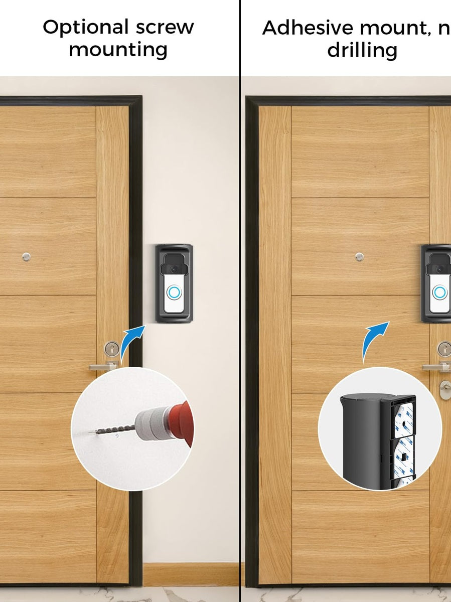 Adjustable 360° Degree Doorbell Angle Mount Compatible with Ring/Blink Wireless Video Doorbell/Battery Doorbell Plus/Pro Mount, Ring Camera Holder Door Mount no Drill