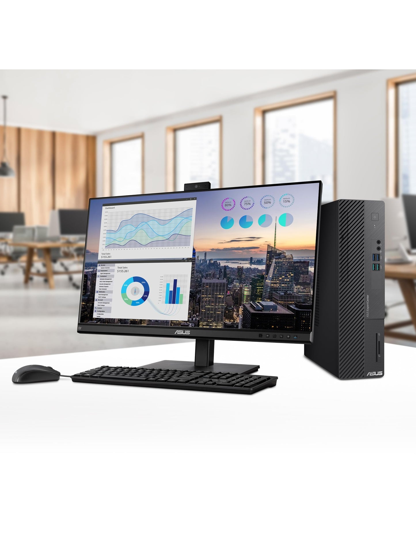 ASUS ExpertCenter D5 Small Form Factor Desktop PC, Intel Core i7-13700, 16GB DDR4 RAM, 1TB PCIe SSD, Windows 11 Pro, Black, D500SE-AH704