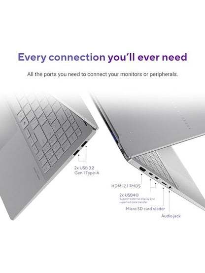 ASUS Vivobook S 15 Laptop; Copilot+ PC, 15.6” 3K 120Hz OLED Display, Qualcomm Snapdragon X Elite X1E-78-100 12-Core Processor, 16GB RAM, 1TB SSD, Windows 11 Home, Cool Silver, S5507QAD-PS96