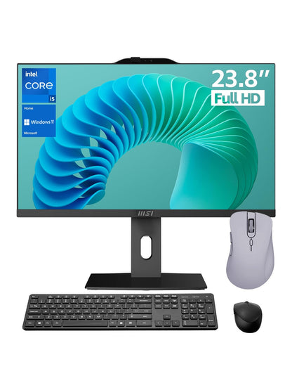 MSI Pro 23.8" FHD 100Hz Intel i5-14400 Business AI AIO Desktop, 32GB RAM, 1TB SSD, Adjustable Height & Angle, Webcam, Mountable Design, Bundle with Thunderobot ML101 Wireless Mouse