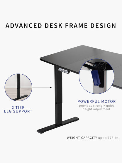 VIVO Electric 60 x 30 inch Standing Desk Workstation, Memory Controller Height Adjustment, 1B Series, White Top White Frame, DESK-KIT-1W6W-30
